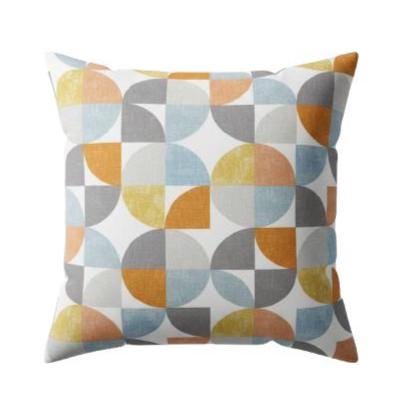 Retro Geometric Spiral Tangerine Cushion Cover