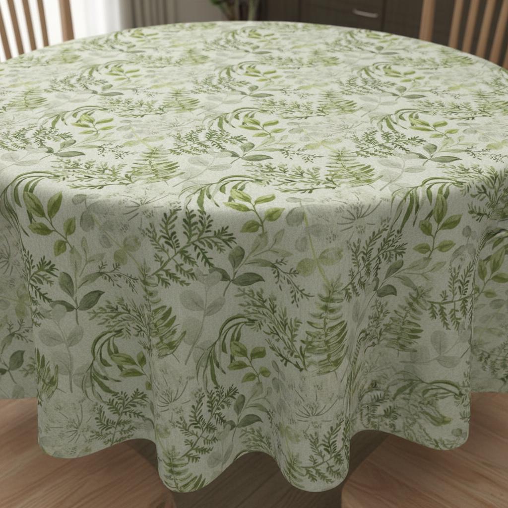 Botanical Leaves Floral Tablecloth , Handmade in UK