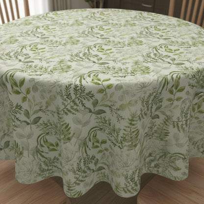 Botanical Leaves Floral Tablecloth , Handmade in UK