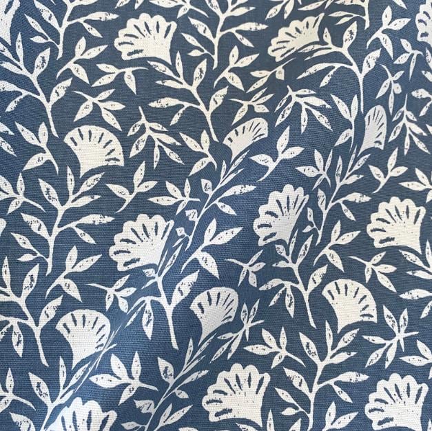 Floral Melby Midnight Blue Cushion Cover , Handmade Cotton Throw Pillow
