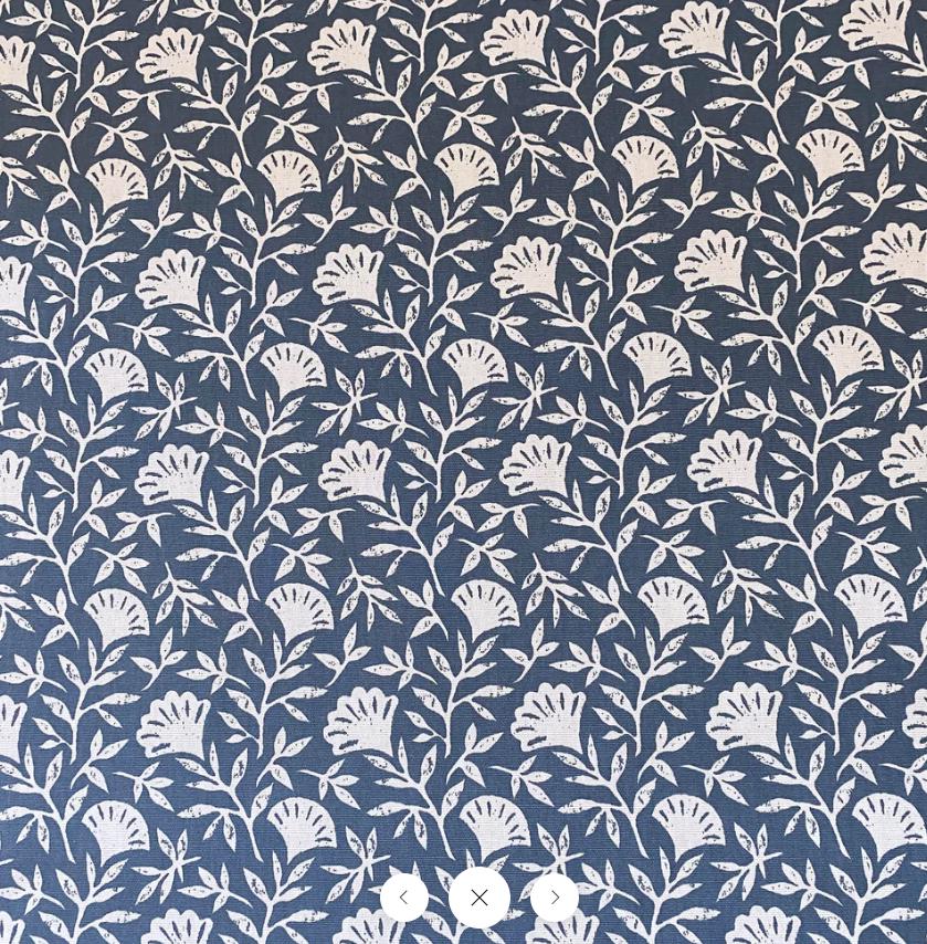 Floral Melby Midnight Blue Cushion Cover , Handmade Cotton Throw Pillow