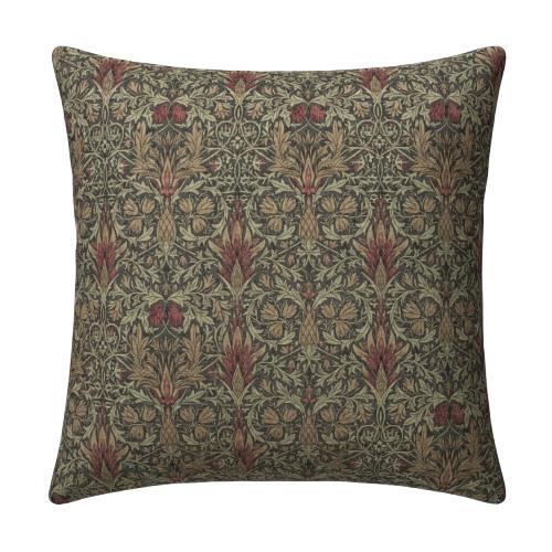 William Morris Snakeshead Mocha Cushion Cover , Floral Throw Pillow , Handmade UK
