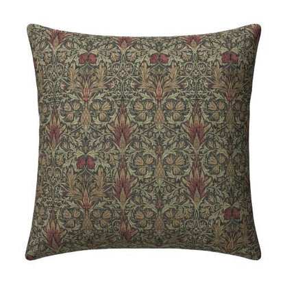 William Morris Snakeshead Mocha Cushion Cover , Floral Throw Pillow , Handmade UK