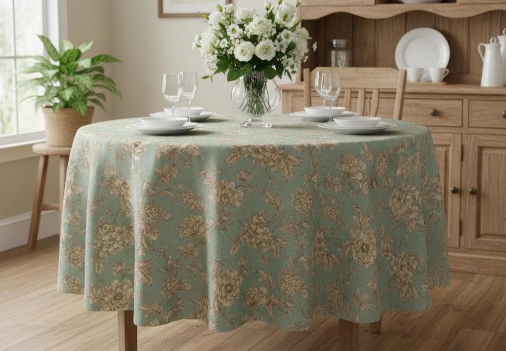 Rose Floral Blossom Tablecloth, Handmade UK