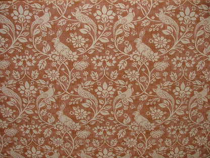 Heathland Copper Rustic Floral Wildlife Hares Game Cushion Cover