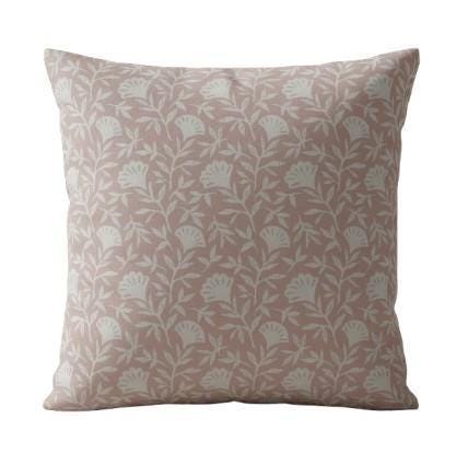 Soft Pink Floral Melby Blush Cushion Cover , Handmade Cotton Throw Pillow