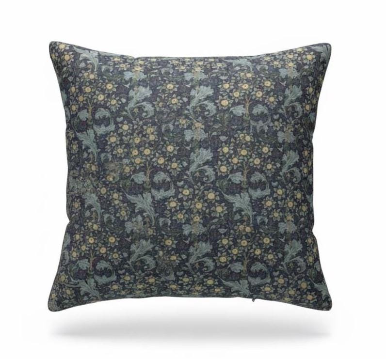 William Morris Orchid Bluebell Cushion Cover , Floral Throw Pillow , Handmade UK