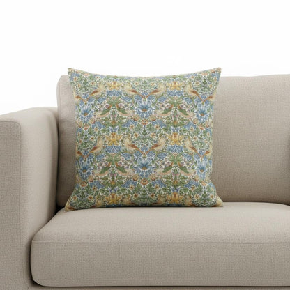 William Morris Strawberry Thief Sky Blue Cushion Cover , Handmade UK