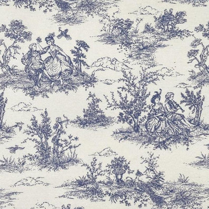 Blue Toile De Jouy Cushion Cover , Vintage French Style Throw Pillow