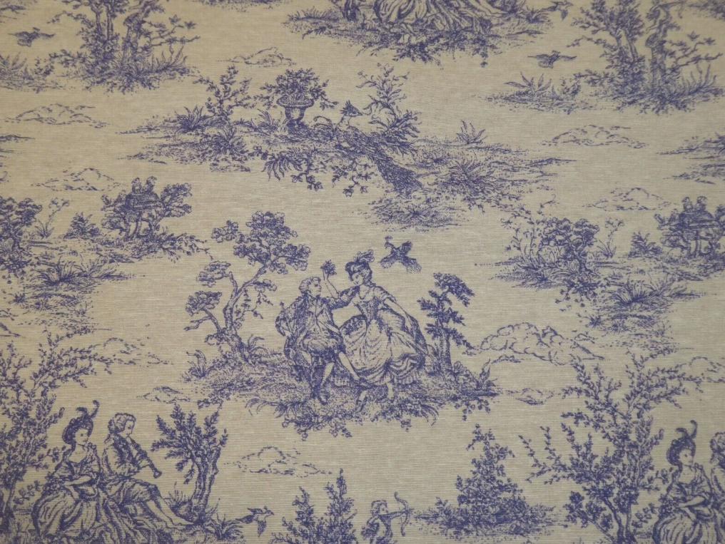 Blue Toile De Jouy Cushion Cover , Vintage French Style Throw Pillow