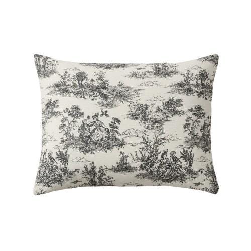 Black Toile De Jouy Cushion Cover , Vintage French Style Throw Pillow