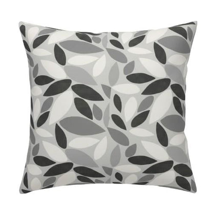 Modern Monochrome Leaf Pattern Cushion Cover , Handmade UK