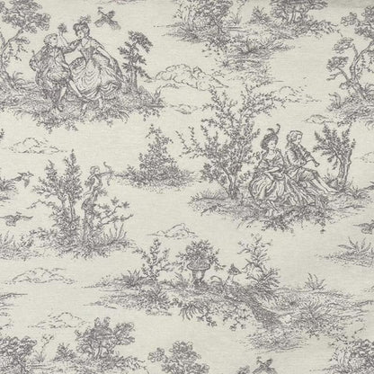 Grey Toile De Jouy Cushion Cover , Vintage French Style Throw Pillow