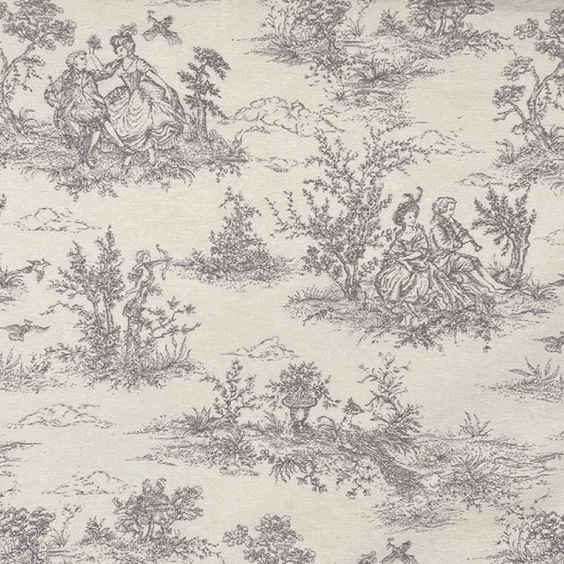 Grey Toile De Jouy Cushion Cover , Vintage French Style Throw Pillow