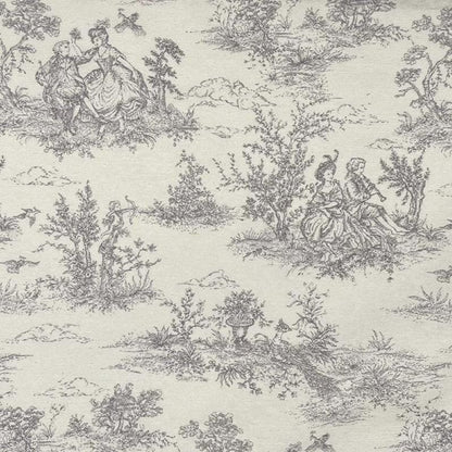 Grey Toile De Jouy Cushion Cover , Vintage French Style Throw Pillow
