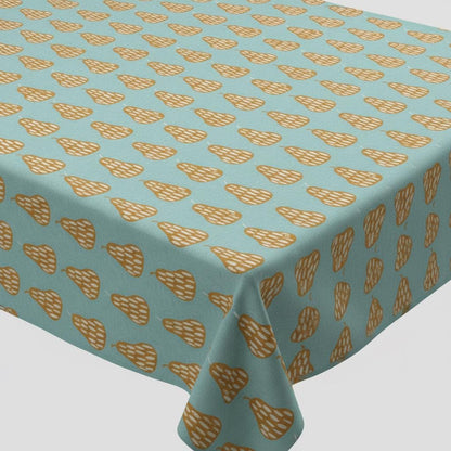 Scandi Pears Tangerine Tablecloth , Round Oval Rectangle , Handmade UK