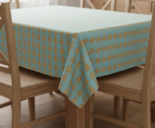 Scandi Pears Tangerine Tablecloth , Round Oval Rectangle , Handmade UK