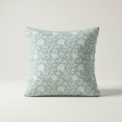 Scandi Floral Melby Blush Mint Cushion Cover , Handmade Cotton Throw Pillow