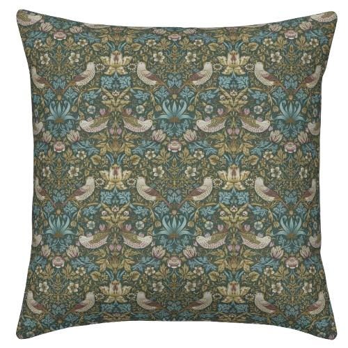 William Morris Strawberry Thief Teal Cushion Cover , Handmade UK