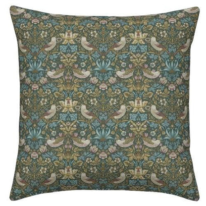 William Morris Strawberry Thief Teal Cushion Cover , Handmade UK