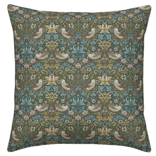 William Morris Strawberry Thief Teal Cushion Cover , Handmade UK