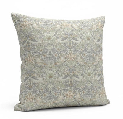 William Morris Strawberry Thief Natural Cushion Cover, Handmade UK
