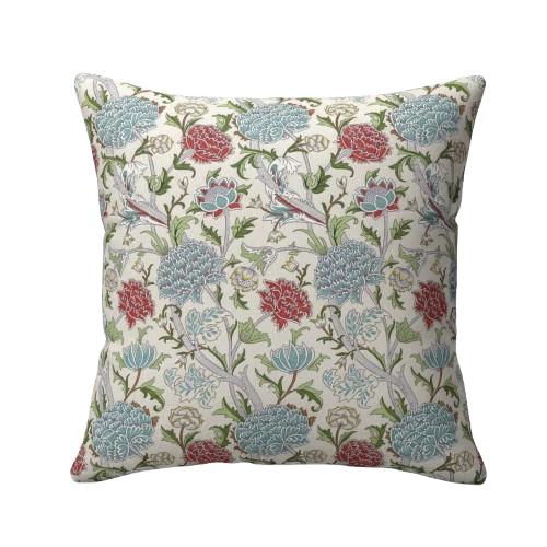 William Morris Cray Floral Paradise Blue Cushion Cover , Cotton Throw Pillow , Handmade UK