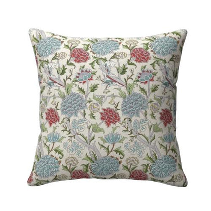 William Morris Cray Floral Paradise Blue Cushion Cover , Cotton Throw Pillow , Handmade UK