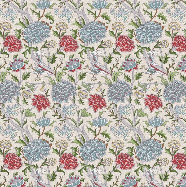 William Morris Cray Floral Paradise Blue Cushion Cover , Cotton Throw Pillow , Handmade UK