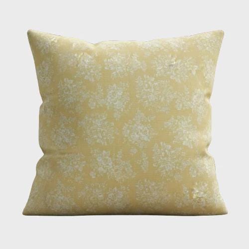 Cath Kidston Washed Rose Cushion Cover , Ochre Yellow Vintage Throw Pillow , Handmade UK