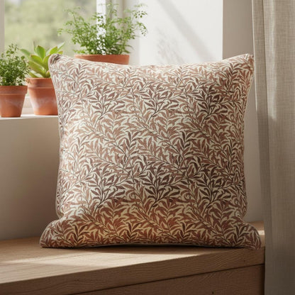 William Morris Cushion Cover Willow Bough Rust , Cotton Throw Pillow , Handmade UK