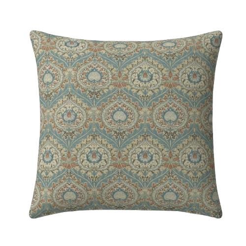William Morris Eden Cushion Cover , Floral Azure Blue Throw Pillow , Handmade UK