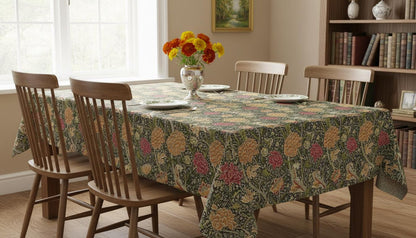 William Morris The Cray Tablecloth Autumn , Floral Table Cloth , Round Oval Rectangle , Handmade UK