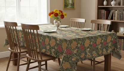 William Morris The Cray Tablecloth Autumn , Floral Table Cloth , Round Oval Rectangle , Handmade UK