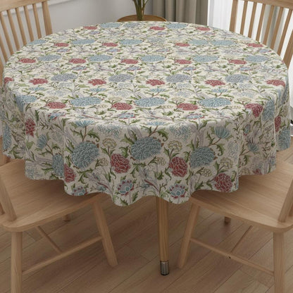 William Morris The Cray Coated Tablecloth Paradise Blue , Water Resistant Teflon Coated , Round Oval Rectangle