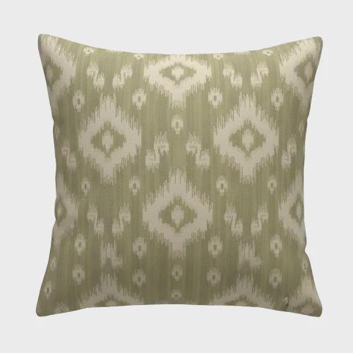 Ikat Geometric Diamond Green Cushion Cover, Handmade