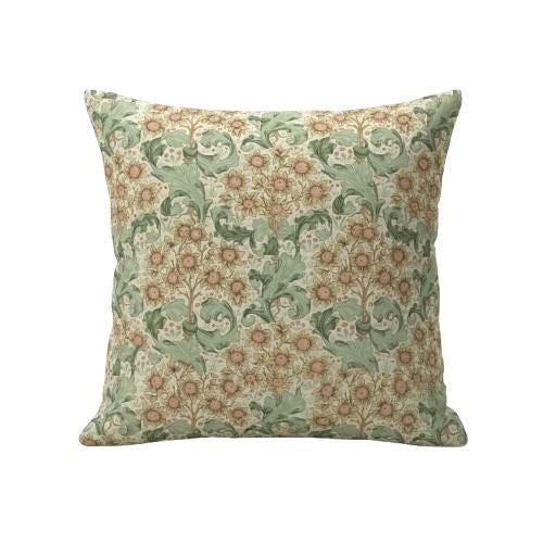 William Morris Cushion Cover Orchid Buttercup Green , Floral Throw Pillow , Handmade UK