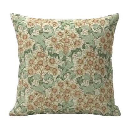 William Morris Cushion Cover Orchid Buttercup Green , Floral Throw Pillow , Handmade UK