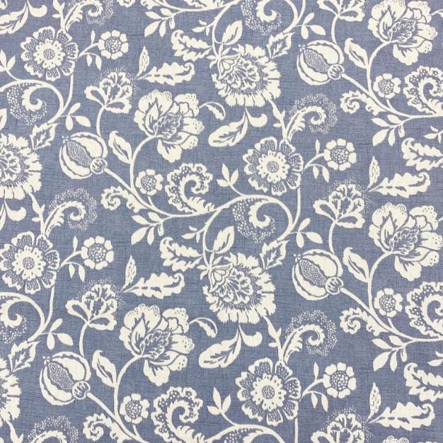 Eliza Tapestry Flowers Chambray Tablecloth , Round Oval Rectangle , Handmade UK