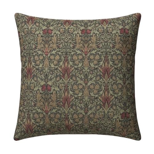 William Morris Snakeshead Mocha Cushion Cover , Floral Throw Pillow , Handmade UK