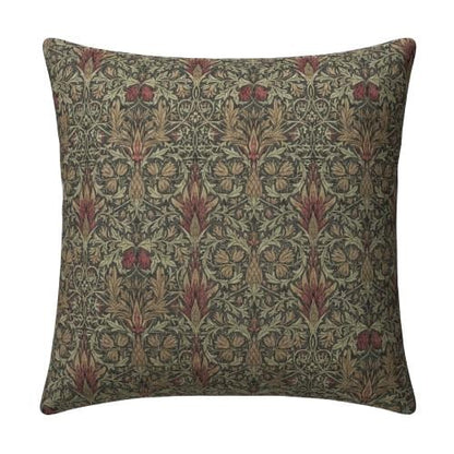 William Morris Snakeshead Mocha Cushion Cover , Floral Throw Pillow , Handmade UK