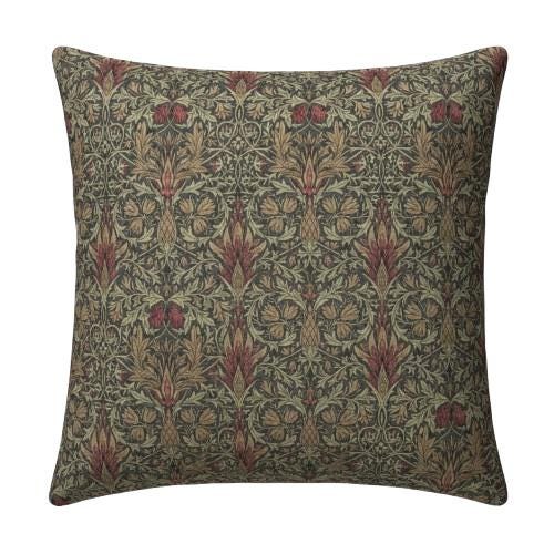 William Morris Snakeshead Mocha Cushion Cover , Floral Throw Pillow , Handmade UK