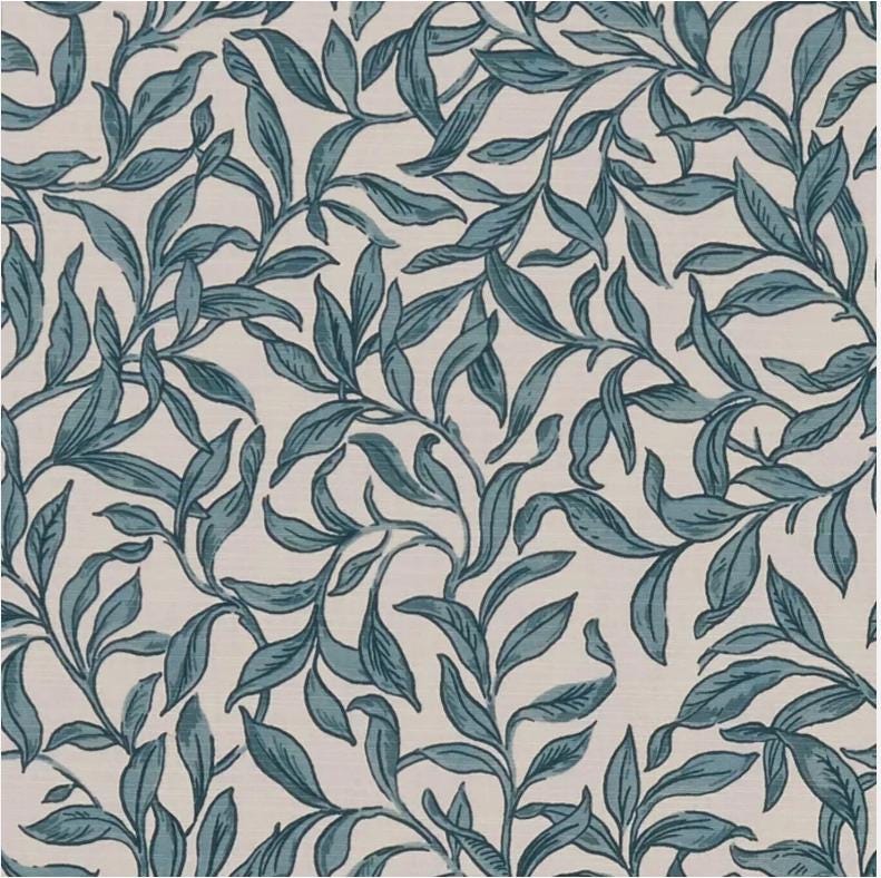 Leaf Leaves Entwistle Teal Table Runner Napkins, Various Size, Handmade UK