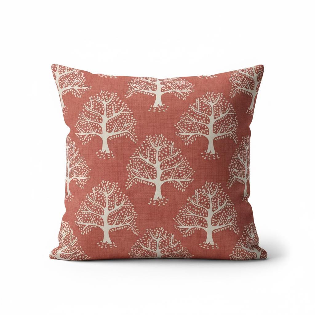 Great Oak Tree Gingersnap Orange Cushion Cover , Handmade UK