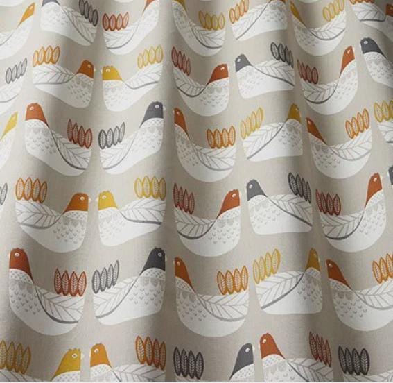 Tangerine Cluck Cluck Hens Cushion Cover , Handmade UK