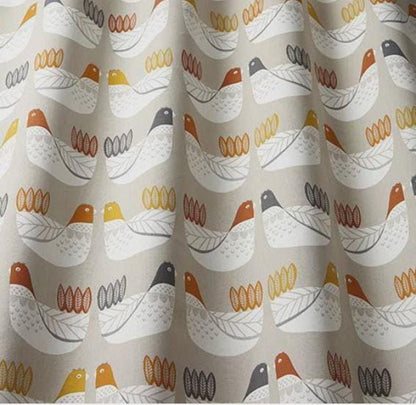 Tangerine Cluck Cluck Hens Cushion Cover , Handmade UK