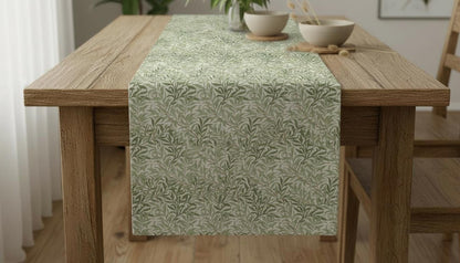 William Morris Table Runner Willow Bough Sage Green , Cotton Napkins , Handmade UK