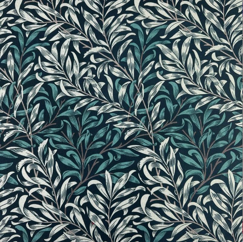 William Morris Cushion Cover Willow Bough Dark Teal, Leaf Leaves Throw Pillow, Handmade UK