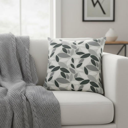 Modern Monochrome Leaf Pattern Cushion Cover , Handmade UK