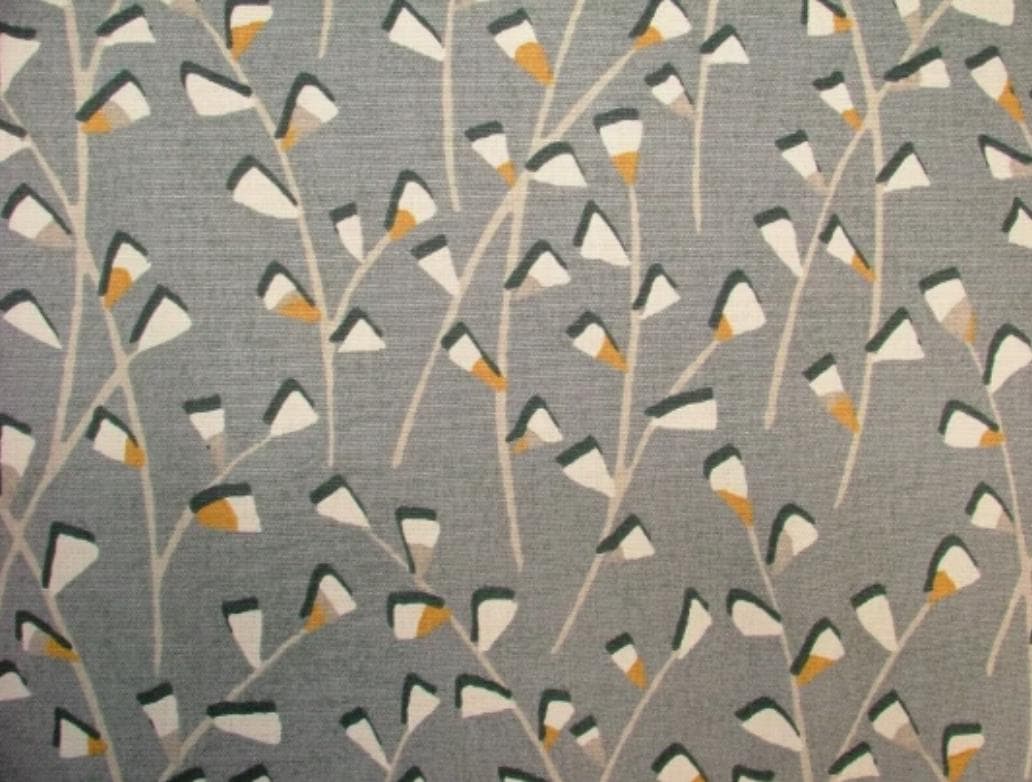 Modern Grey Floral Pattern Cushion Cover , Tenby Mineral Throw Pillow , Handmade UK .